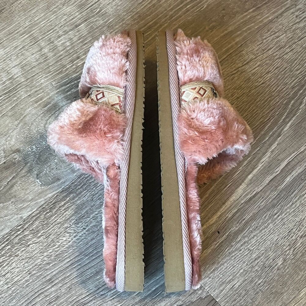 Minnetonka London Plush Slide Slipper Pink Ultrasoft Womens 5 - Picture 3 of 8